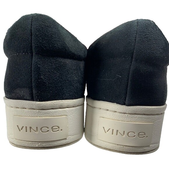Vince Warren Platform Sneakers Womens 8 EU 38 Black Sueded Stretch Slip On - Picture 8 of 9